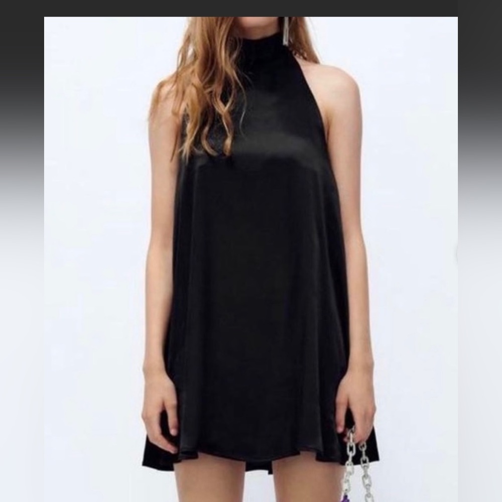 Zara Mock Neck Backless Midi Dress